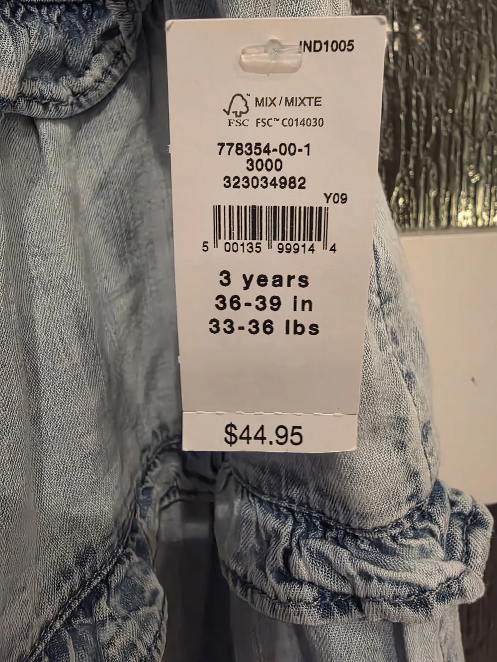 GAP Light Blue Tiered Denim Sundress for Kids